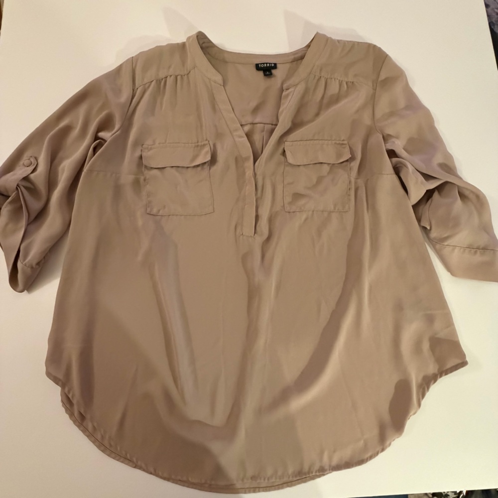 Torrid Taupe Harper Blouse